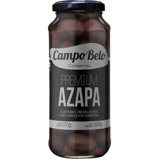 Azeitona Preta Campo Belo Azapa - Com caroço 360g