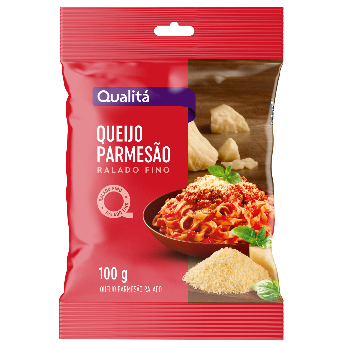 Queijo Parmesão Ralado Grosso QUALITÁ Pacote 100g