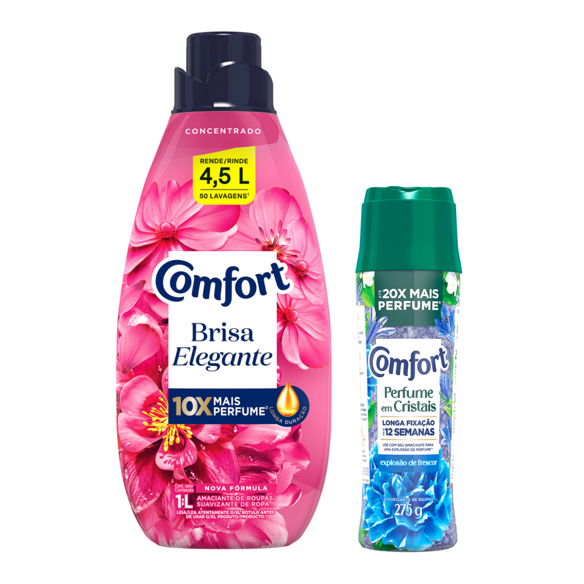 Amaciante Comfort Brisa Elegante 1L + Perfume Para Roupas Comfort Boom Frescor Intenso 275G