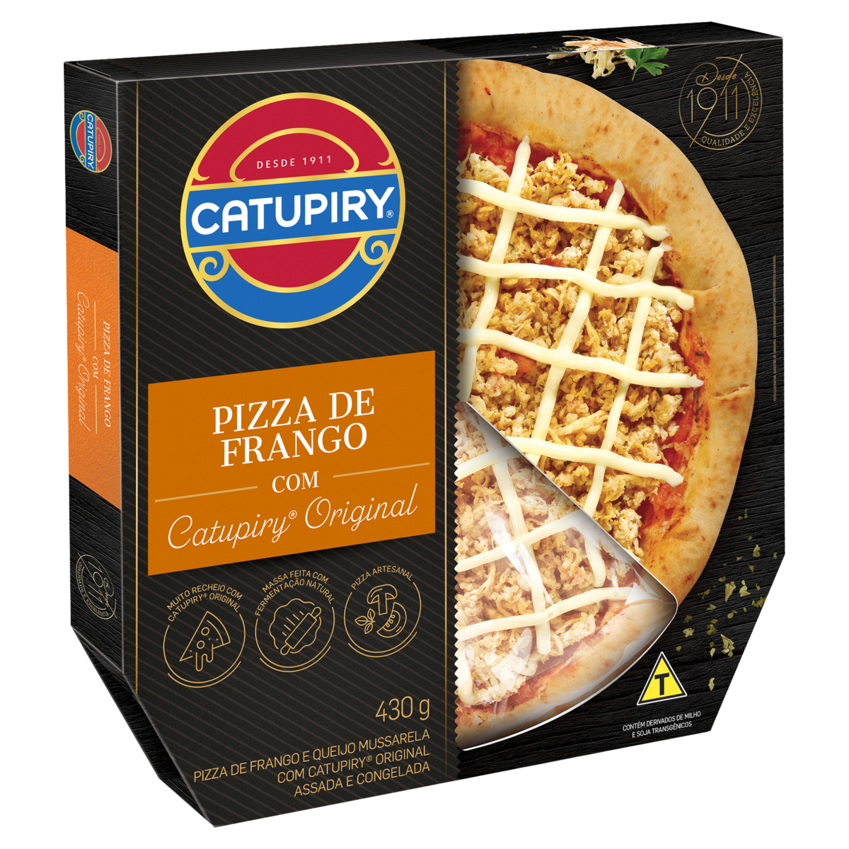 Pizza Artesanal Frango Com Catupiry Original Caixa 430g