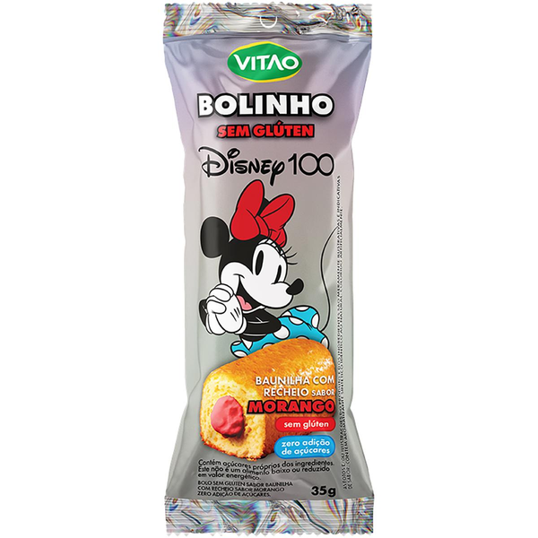 Bolinho Vitao 35g - Disney - Sem Glúten - Morango