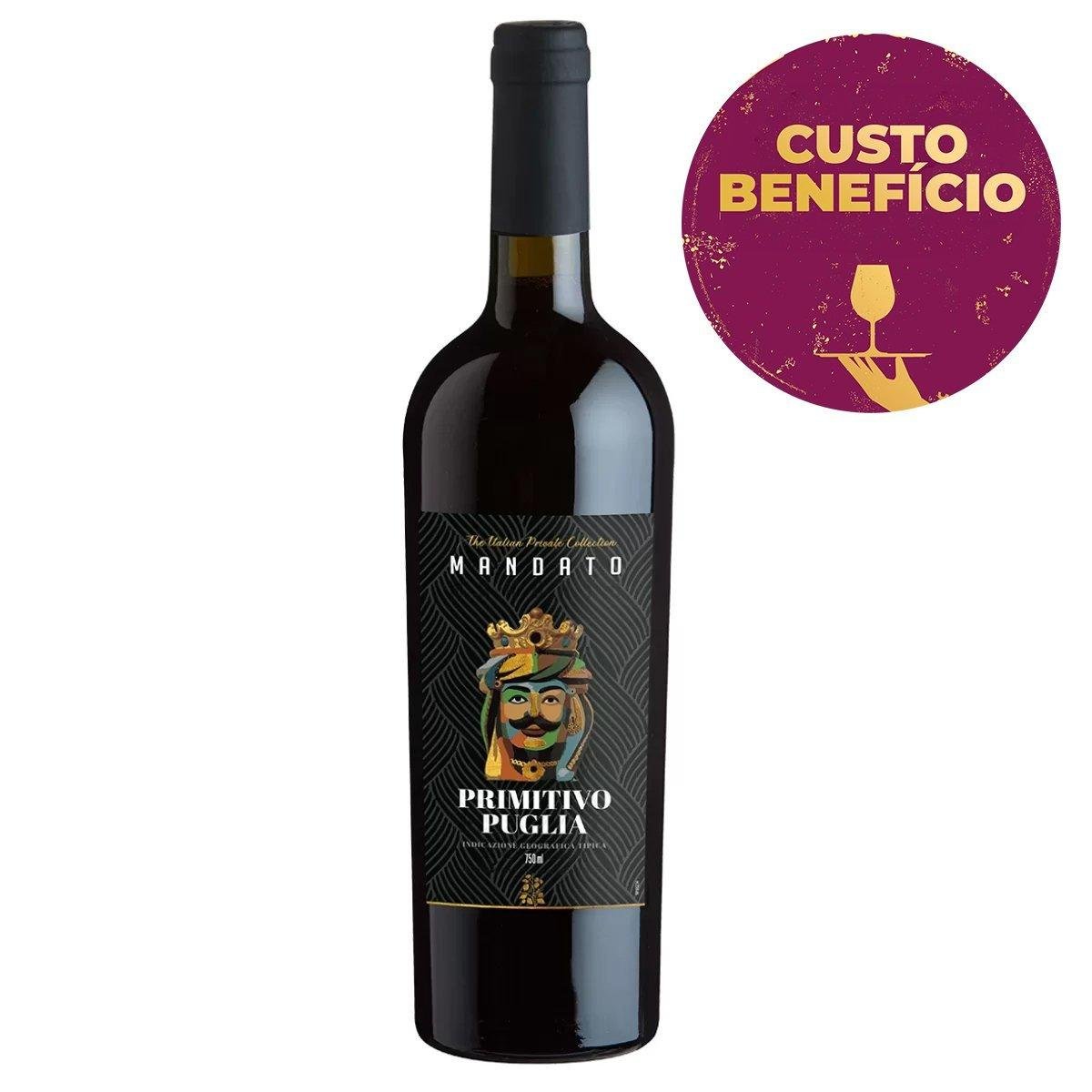 Vinho Tinto Italiano Mandato Primitivo De Puglia 750ml