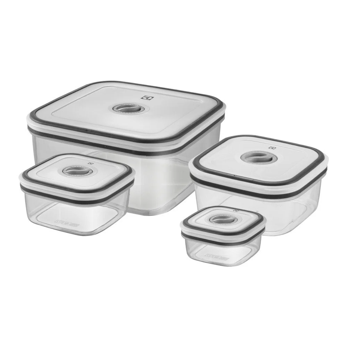 Potes Herméticos Electrolux de Plástico Branco Retangular com 4 Unidades