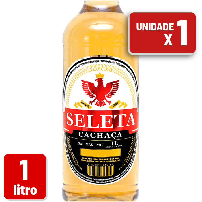 Cachaça Seleta Ouro Garrafa Vidro 1L