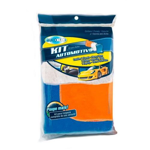 Kit Automotivo ALKLIN 100Gg com Estopa +Esponja+Flanela P