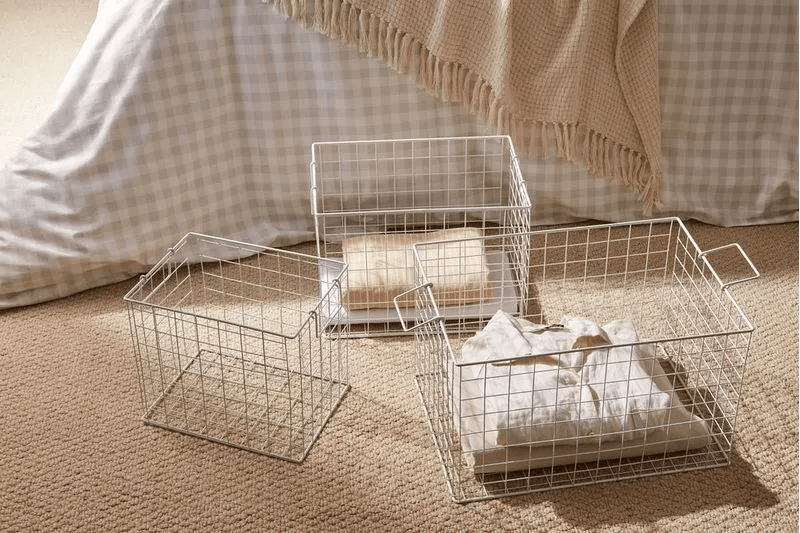 Conjunto de Cesto Quadrado Metal Zuri com 3 Peças - A\CASA