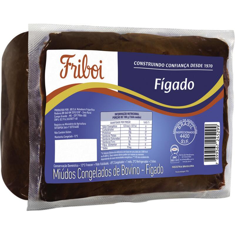 Fígado Bovino Friboi Congelado Preço por quilo na peça