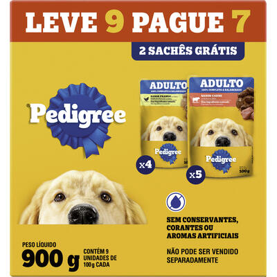 Alimento para Cães Adultos Pedigree Carne e Frango LV9 PG7 100g