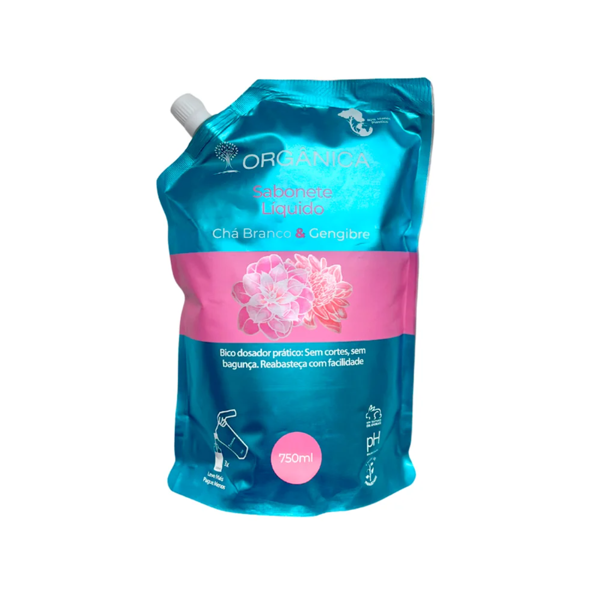 Refil Sabonete Líquido ORGÂNICA Chá Branco & Gengibre 750ml