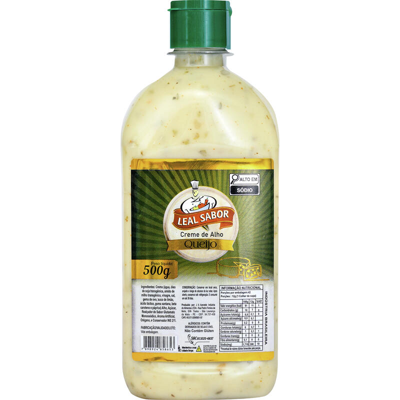 Creme de Alho Leal Sabor Queijo 500g