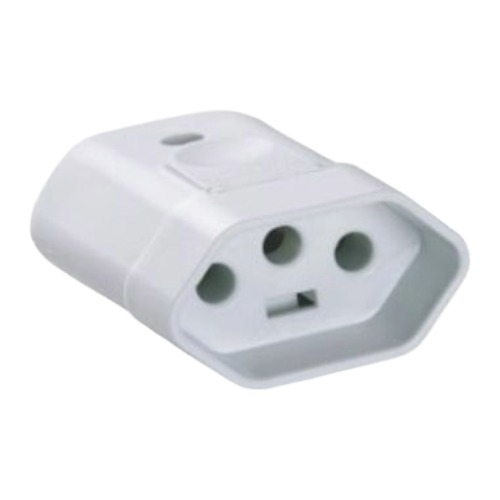Plugue Tramontina 2p+t 10a 250v Fêmea Branco