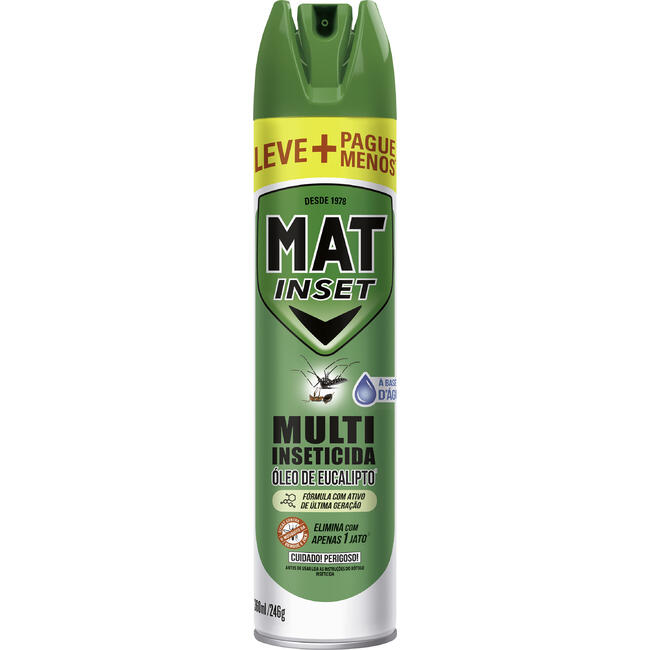 Multi Inseticida Mat Inset com Oléo de Eucalipto 360ml 33% Grátis