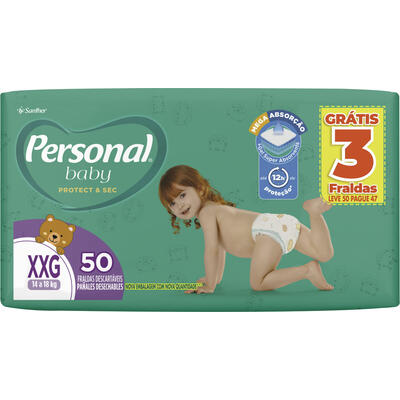 Fralda Descartável Personal Baby XXG LV 50 PG 47 un