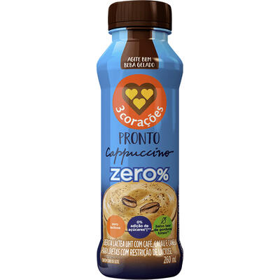 Bebida Láctea Cappuccino 3 Corações Pronto Zero 260ml