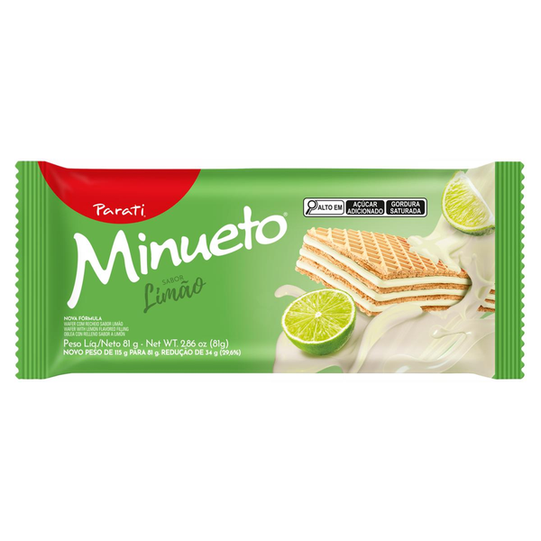Biscoito Wafer Parati® Minueto® sabor Limão 81g
