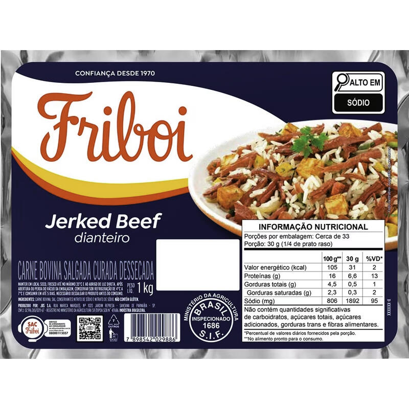 Jerked Beef Friboi Dianteiro 1kg
