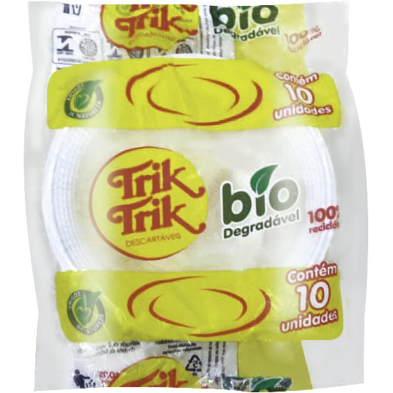 Prato Descartável Trik Trik 15cm - Fundo 10 un