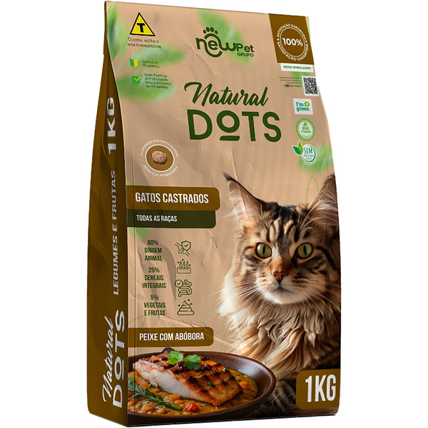 Ração Natural Dots Gatos Castrados 1kg