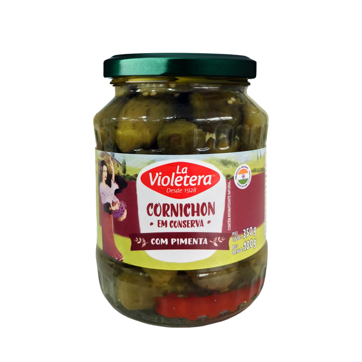 Pepino Cornichon Pimenta La Violetera Pote 180g
