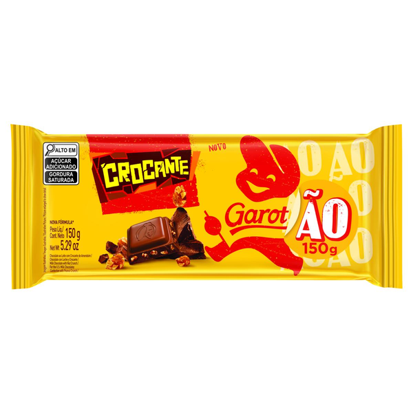 Chocolate Ao Leite GAROTO Garotão Crocante 150g