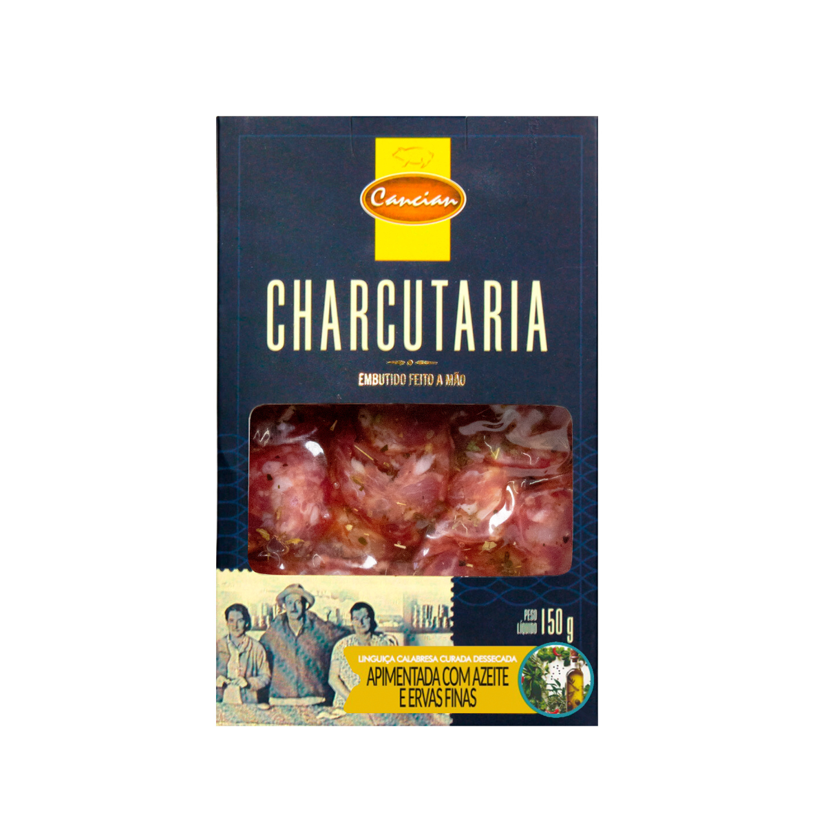Linguica Calabresa Curada Dessecada Apimentada Com Azeite E Ervas Finas 150g