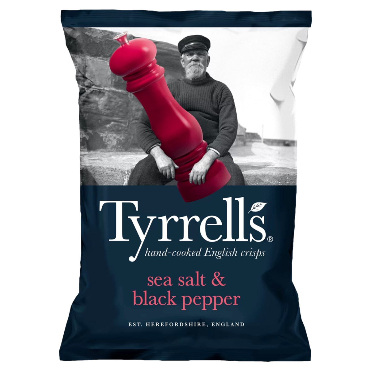 Batata Frita com Sal Marinho e Pimenta do Reino TYRRELLS Pacote 150g