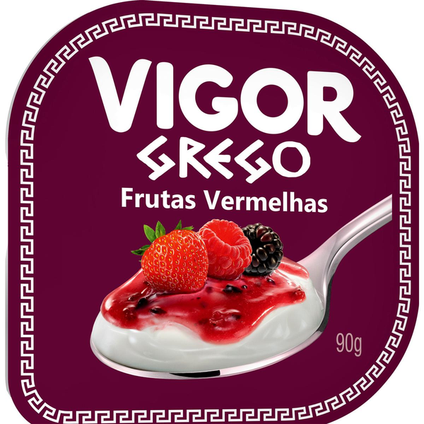 Iogurte Grego Calda Frutas Vermelhas Vigor Pote 90g