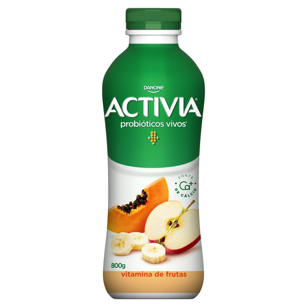 Leite Fermentado Parcialmente Desnatado Vitamina de Frutas ACTIVIA Garrafa 800g
