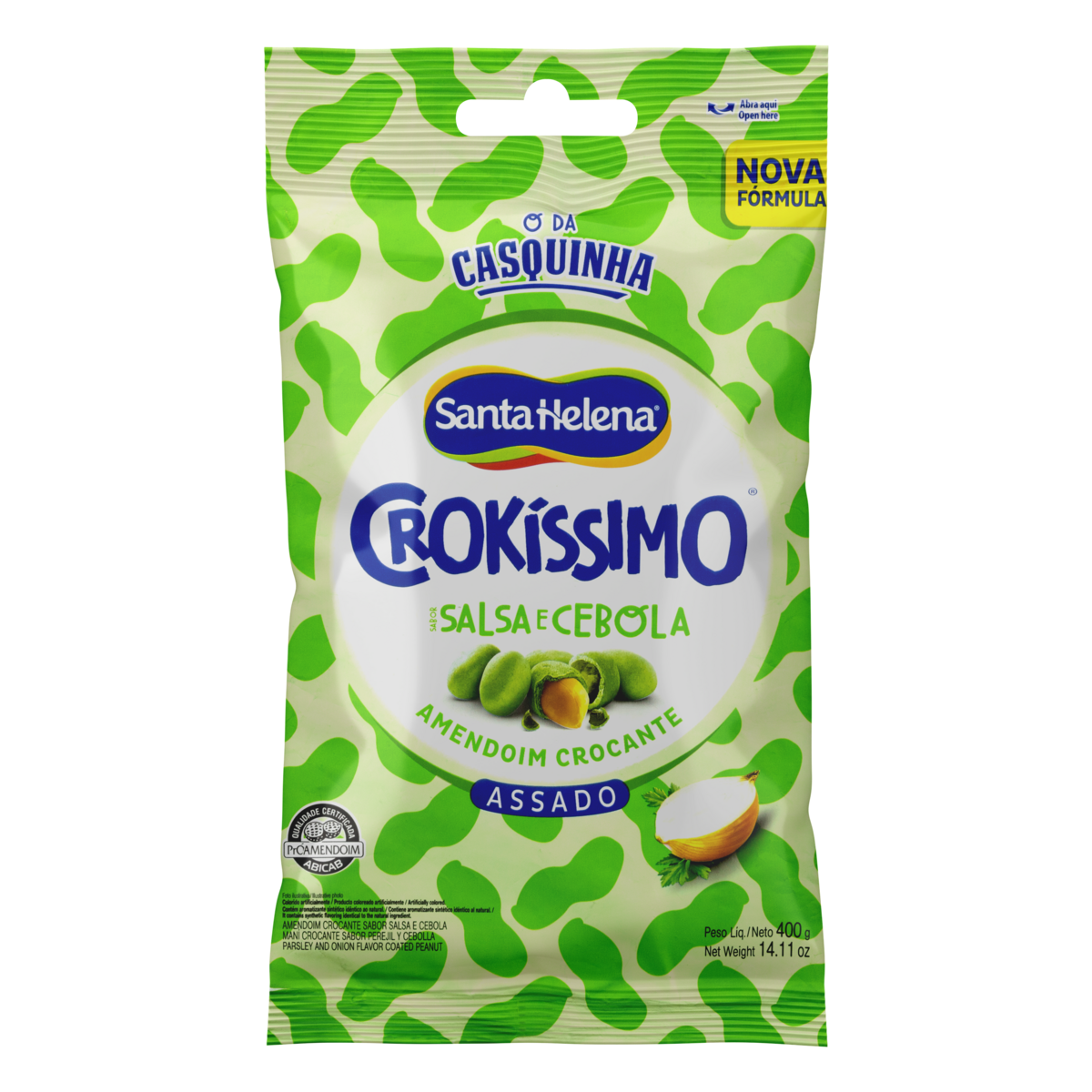 Amendoim Crocante Salsa e Cebola Crokíssimo Pacote 400g