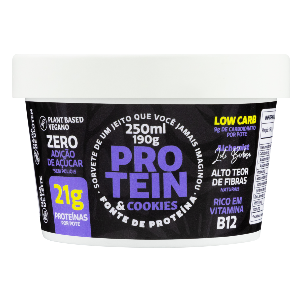 Sorvete Vegano Cookies Roomys Protein Pote 240ml