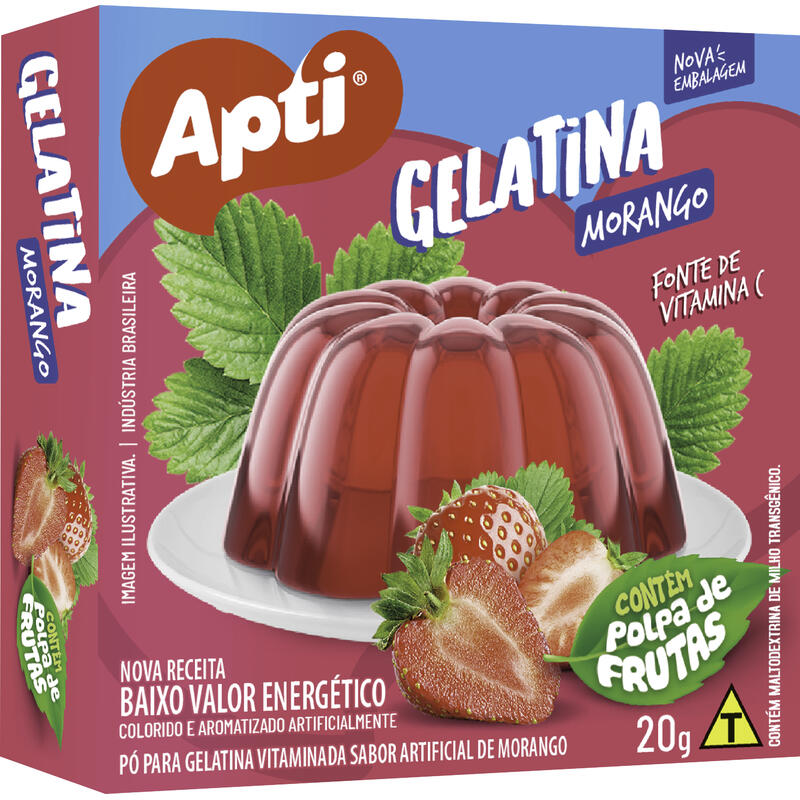 Gelatina Apti Morango 20g