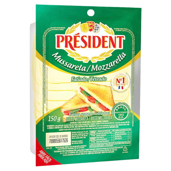 Queijo Mussarela Président Fatiado 150g