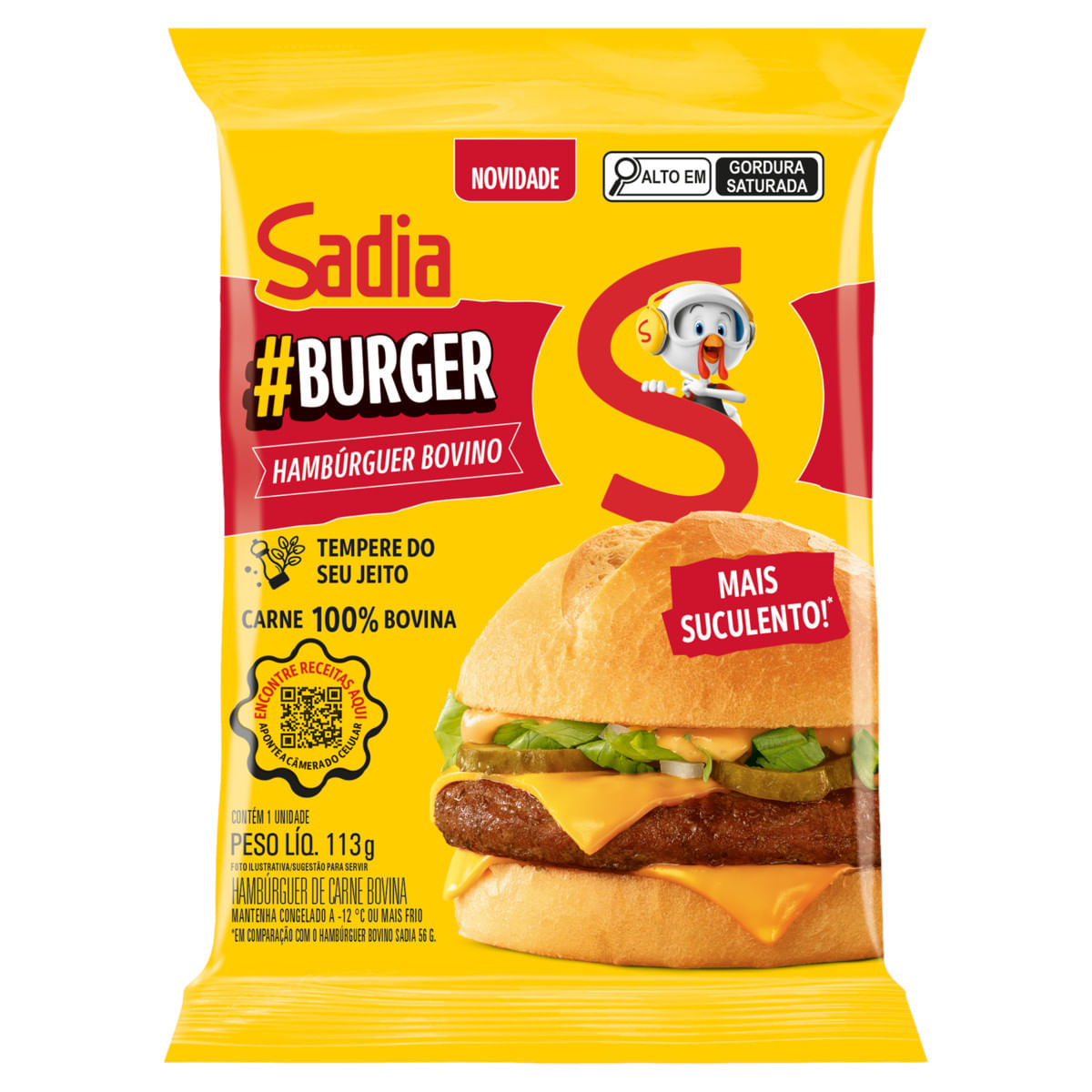 Hambúrguer Bovino SADIA #Burger 113g