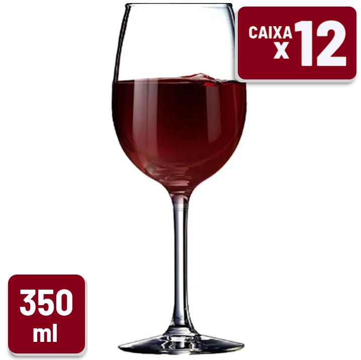 Taça de Vidro So Wine Corte Quente 350ml Caixa c/ 12 Un