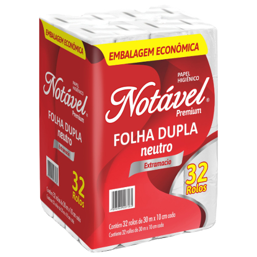 Papel Higiênico Notável Premium Folha Dupla Embalagem Econômica Com 32 Rolos De 30m