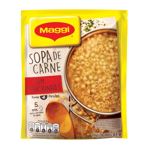 Sopa Maggi Carne Com Conchinhas Sachê 63g