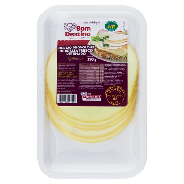 Queijo Provolone de Búfala Bom Destino 150g - Fatiado