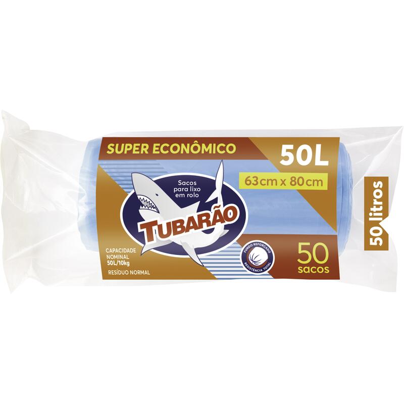 Saco para Lixo Tubarão 50L 50 un