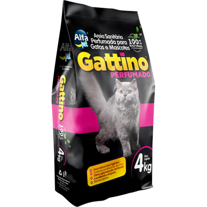 Areia Higiênica para Gatos Gattino Perfumada 4kg