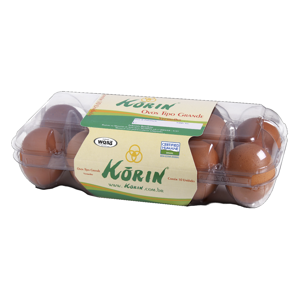 Ovos Vermelho Grandes KORIN Bandeja com 10 Unidades