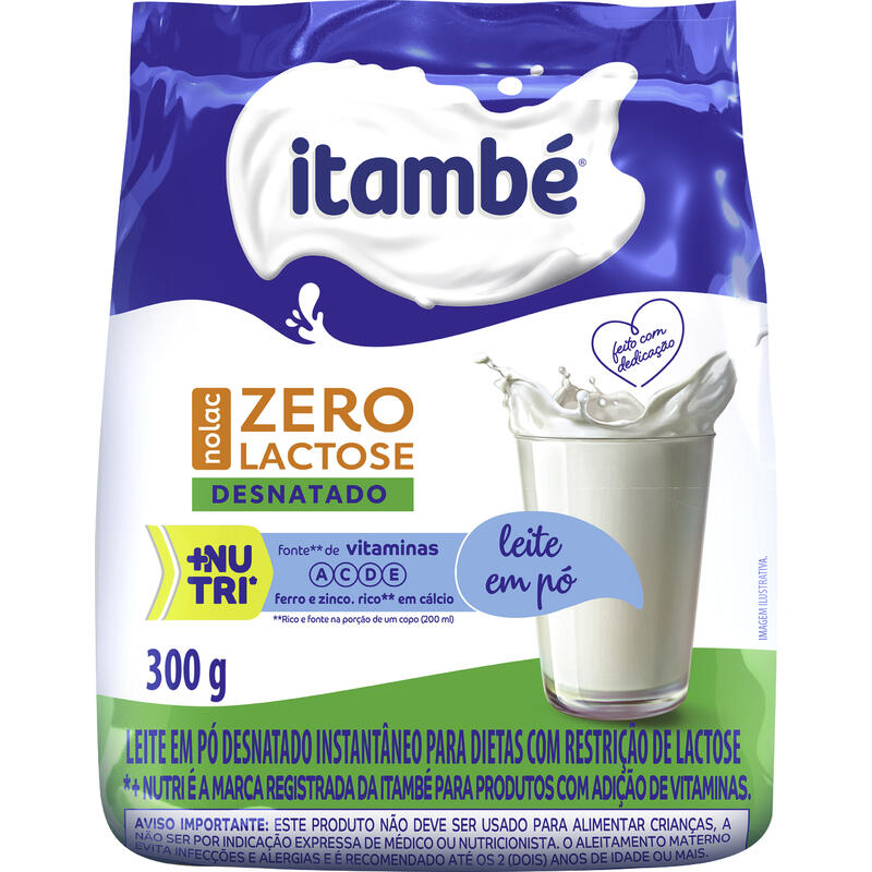 Leite em Pó Itambé Zero Lactose Desnatado 300g