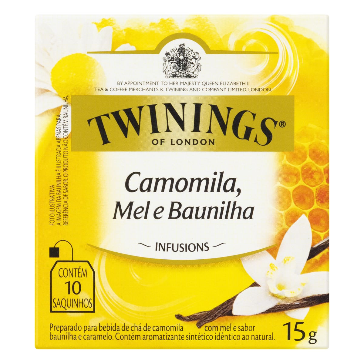 Chá TWININGS camomila, mel e baunilha Com 10 Saquinhos 15g