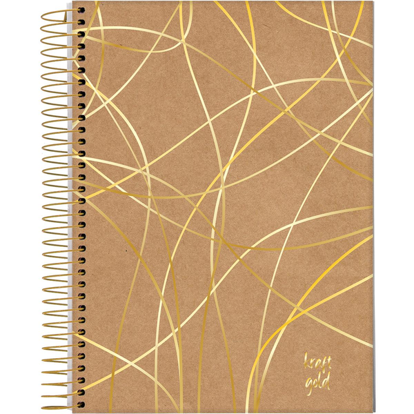 Caderno Universitário Jandaia 10 Matérias - Capa Dura - Especial Kraft - 160 Folhas - Ref. 71398-25
