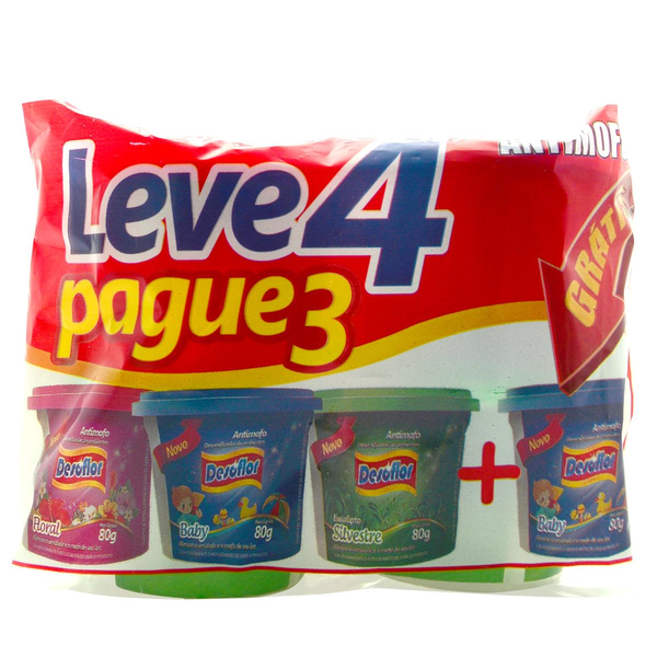Conjunto Anti Mofo Desoflor Misto Leve 4un Pague 3un 80g