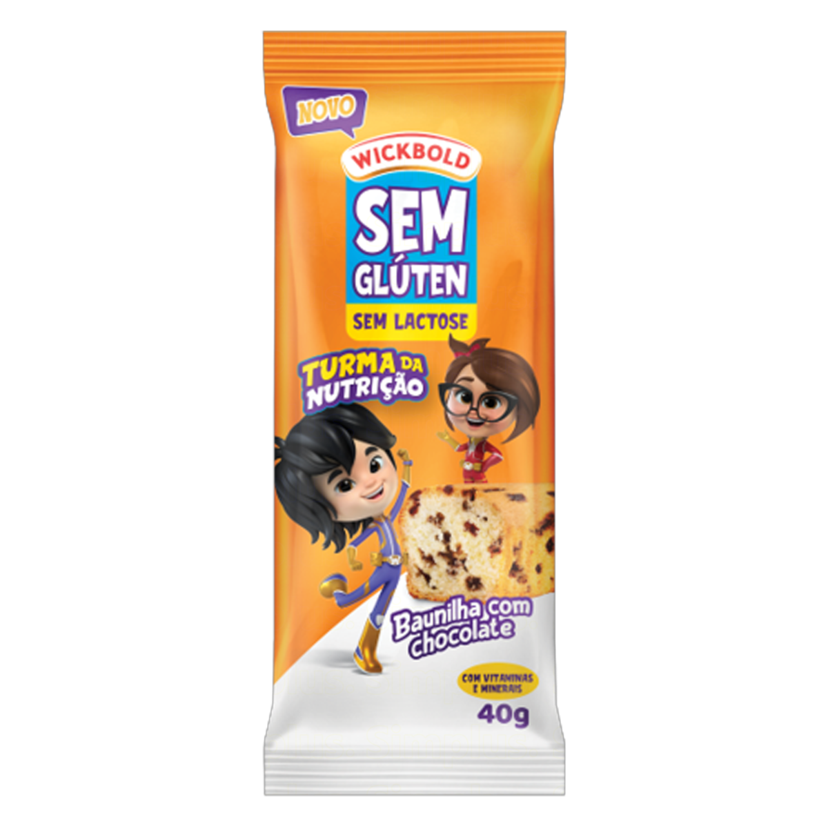 Mini Bolo WICKBOLD Baunilha com Chocolate sem Glúten, sem Lactose 40g