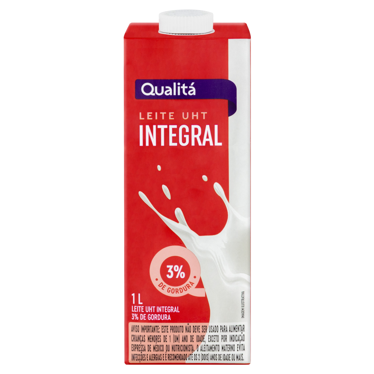 Leite UHT Integral Qualitá Caixa com Tampa 1l