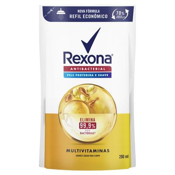 Sabonete Líquido Rexona 200ml - Antibacterial - Refil