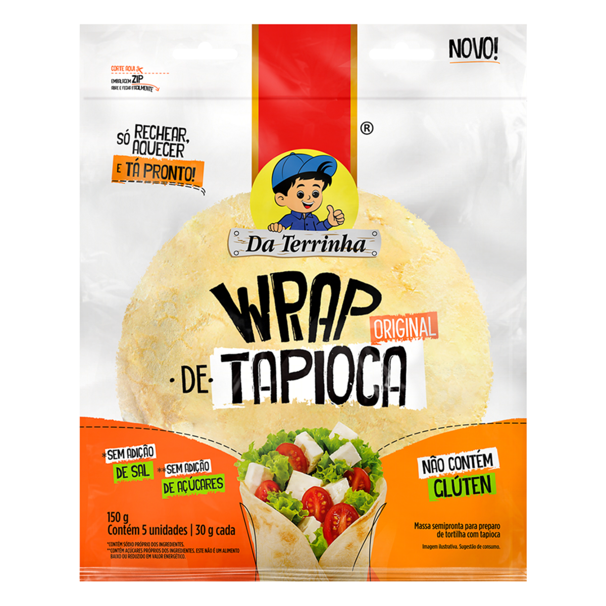 Massa Tortilha Tapioca sem Glúten Da Terrinha Pouch 150g