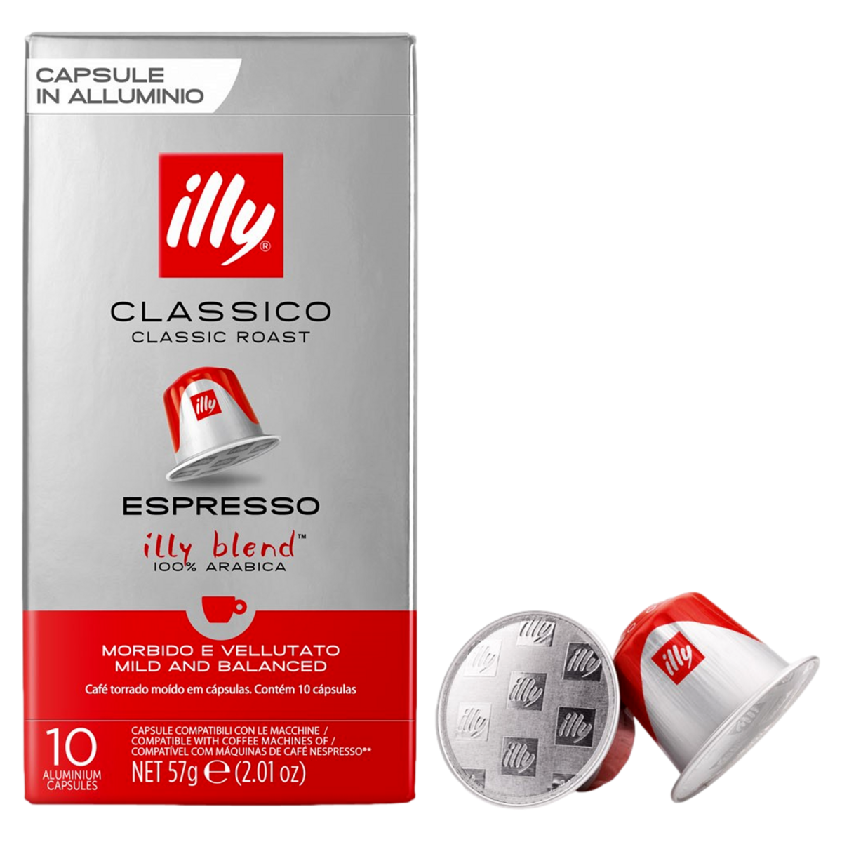 Café em Cápsula Torrado e Moído Clássico Espresso Illy Caixa 57g 10 Unidades