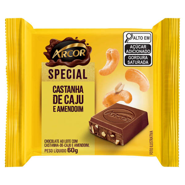 Chocolate Arcor 60g - Castanha de Caju